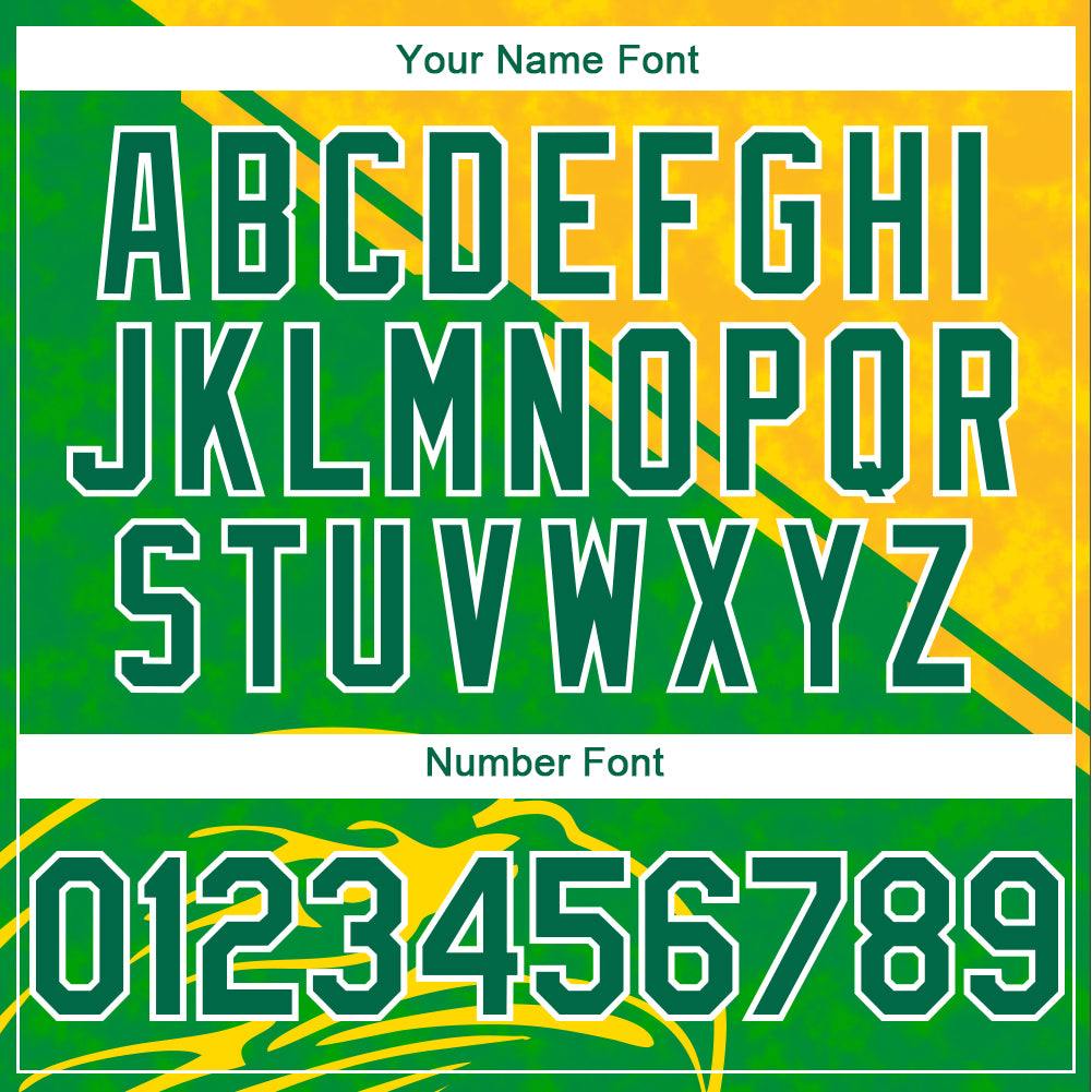 Custom Yellow Kelly Green-White 3D Pattern Design Animal Eagle Authentic Baseball Jersey baseball jersey product view 5