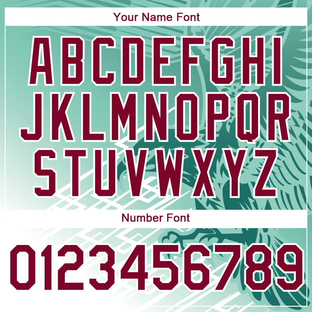 Custom Teal Crimson-White 3D Pattern Design Animal Eagle Authentic Baseball Jersey baseball jersey product view 5