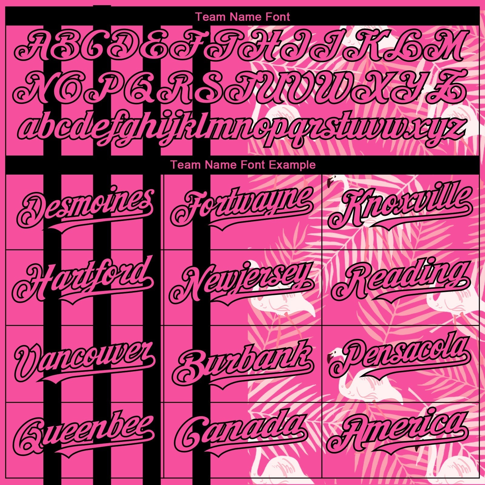 Custom Pink Black 3D Pattern Design Tropical Palm Leaves And Famingo Authentic Baseball Jersey baseball jersey product view 4