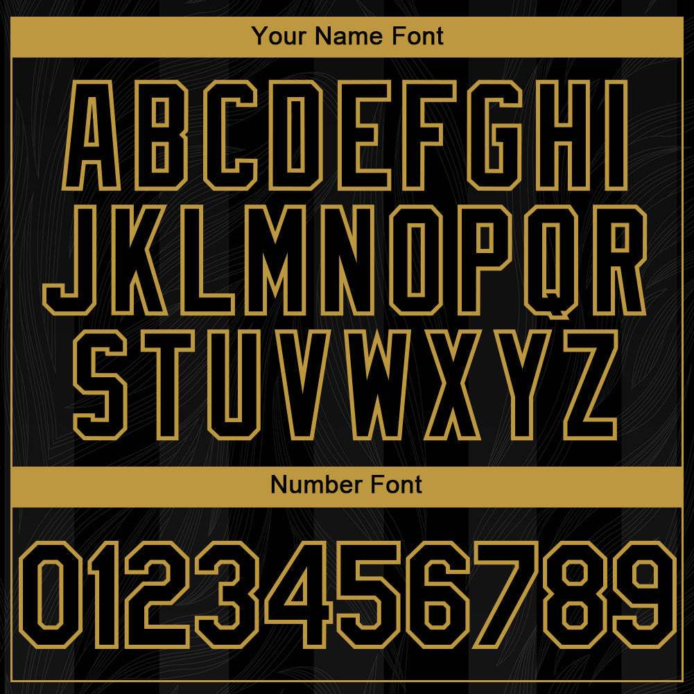 Custom Black Old Gold 3D Pattern Design Stripes Authentic Baseball Jersey baseball jersey product view 5