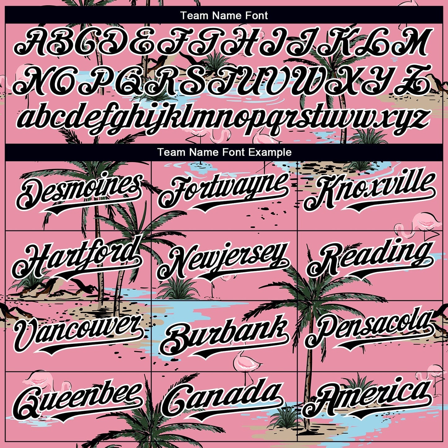 Custom Medium Pink Black-White 3D Pattern Design Tropical Hawaii Palm Trees Authentic Baseball Jersey baseball jersey product view 4