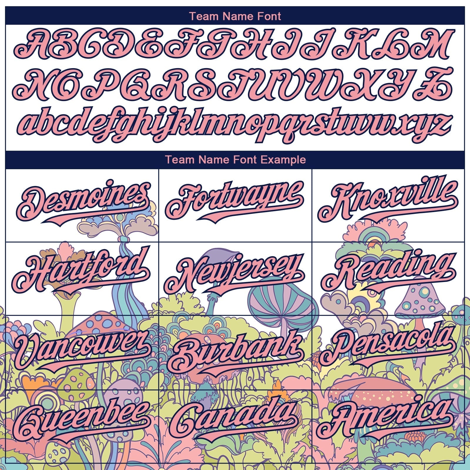 Custom White Medium Pink-Navy 3D Pattern Design Colorful Flowers And Mushrooms Psychedelic Hallucination Authentic Baseball Jersey baseball jersey product view 4