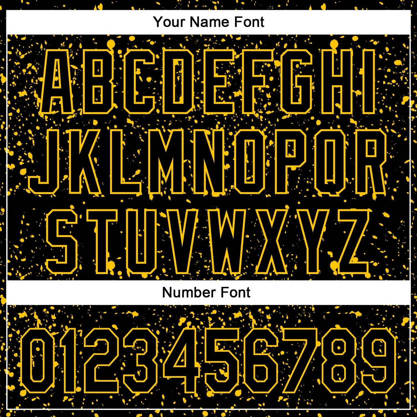 Custom Black Yellow 3D Pattern Design Abstract Splatter Ink Authentic Baseball Jersey baseball jersey product view 5
