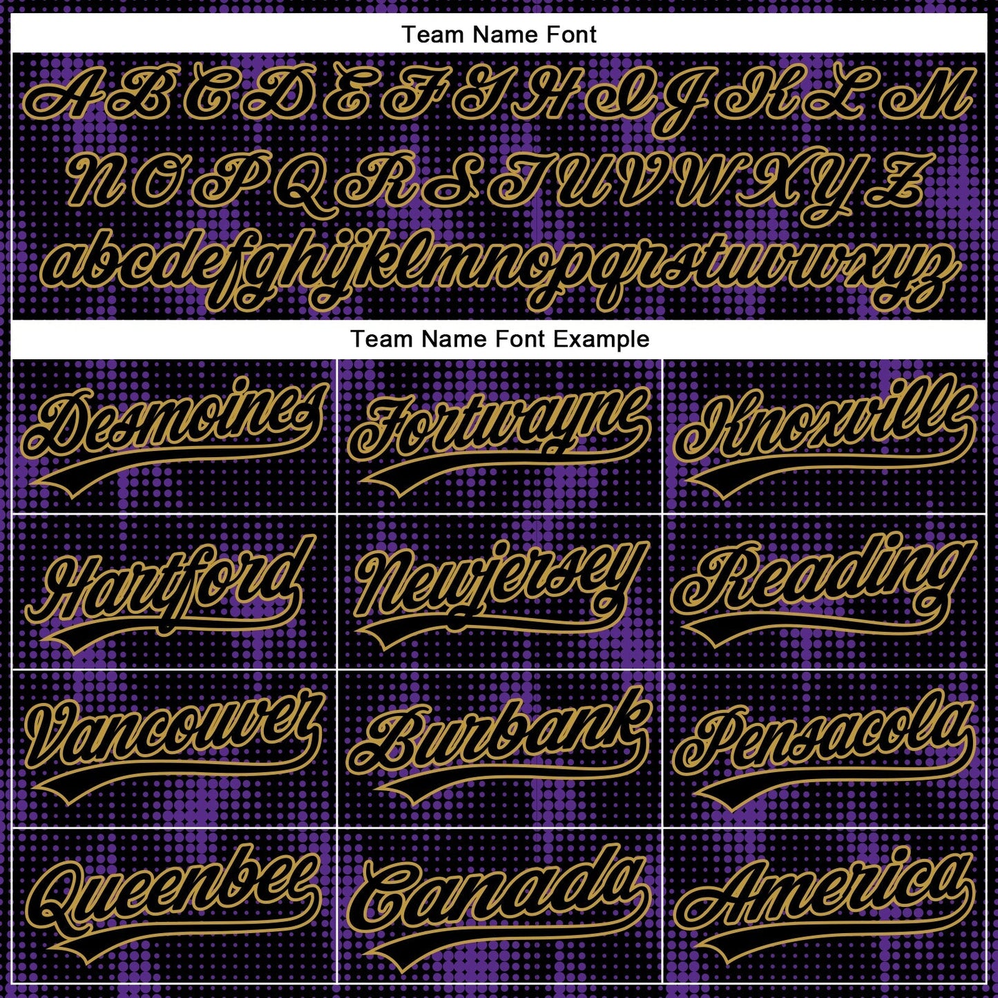 Custom Black Purple-Old Gold 3D Pattern Design Halftone Dots Authentic Baseball Jersey baseball jersey product view 4