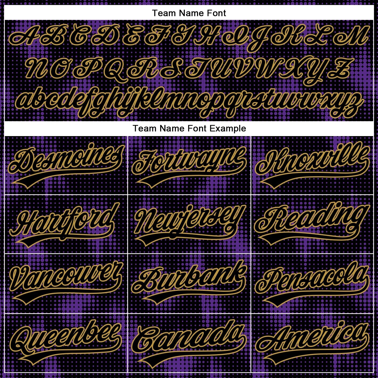 Custom Black Purple-Old Gold 3D Pattern Design Halftone Dots Authentic Baseball Jersey baseball jersey product view 4