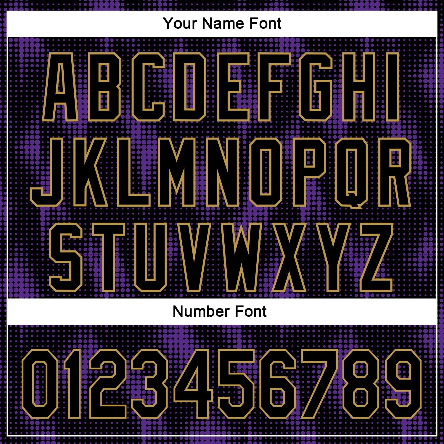 Custom Black Purple-Old Gold 3D Pattern Design Halftone Dots Authentic Baseball Jersey baseball jersey product view 5