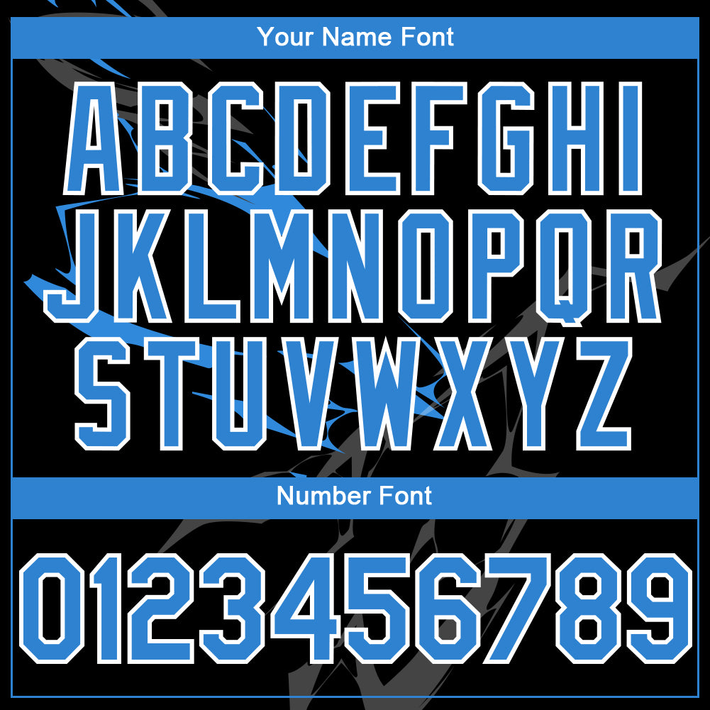 Custom Black Electric Blue-White 3D Pattern Design Lightning Authentic Baseball Jersey baseball jersey product view 5