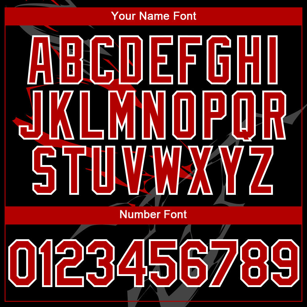 Custom Black Red-White 3D Pattern Design Lightning Authentic Baseball Jersey baseball jersey product view 5