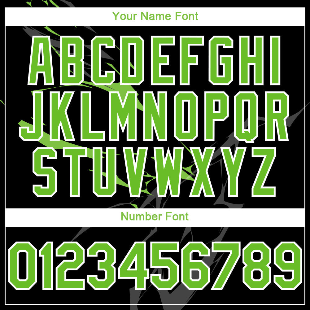 Custom Black Neon Green-White 3D Pattern Design Lightning Authentic Baseball Jersey baseball jersey product view 5