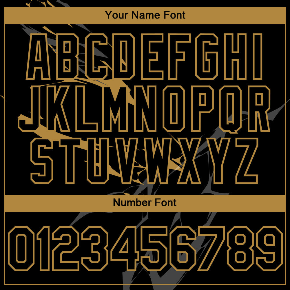 Custom Black Old Gold 3D Pattern Design Lightning Authentic Baseball Jersey baseball jersey product view 5