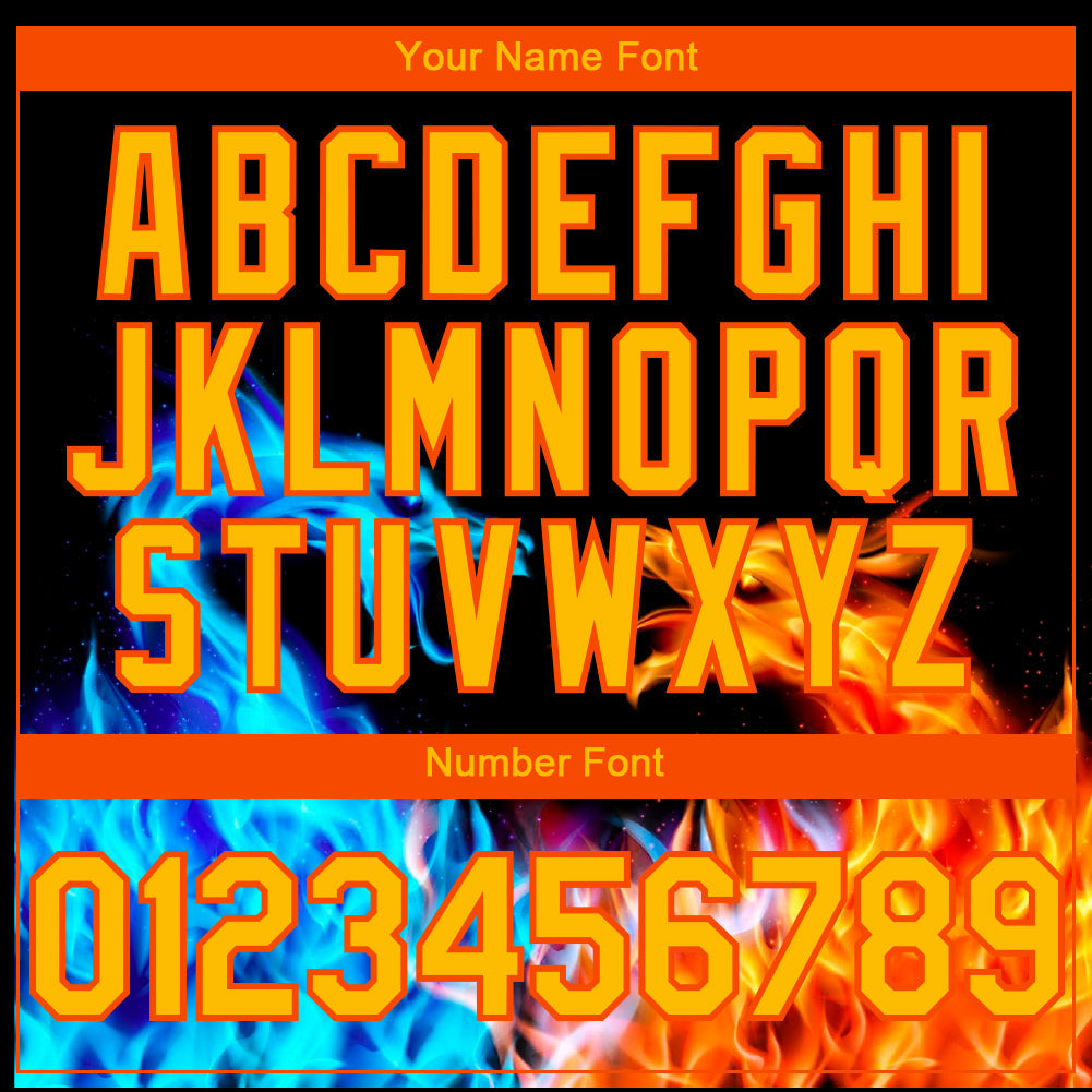 Custom Black Yellow-Orange 3D Pattern Design Fire Dragon Authentic Baseball Jersey baseball jersey product view 5