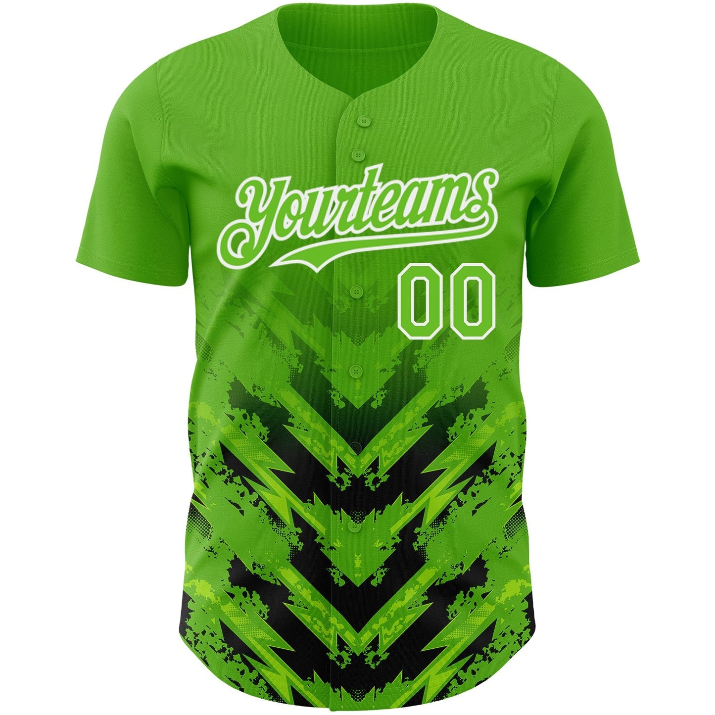 Custom Aurora Green Black-White 3D Pattern Design Abstract Arrow Authentic Baseball Jersey baseball jersey product view 2