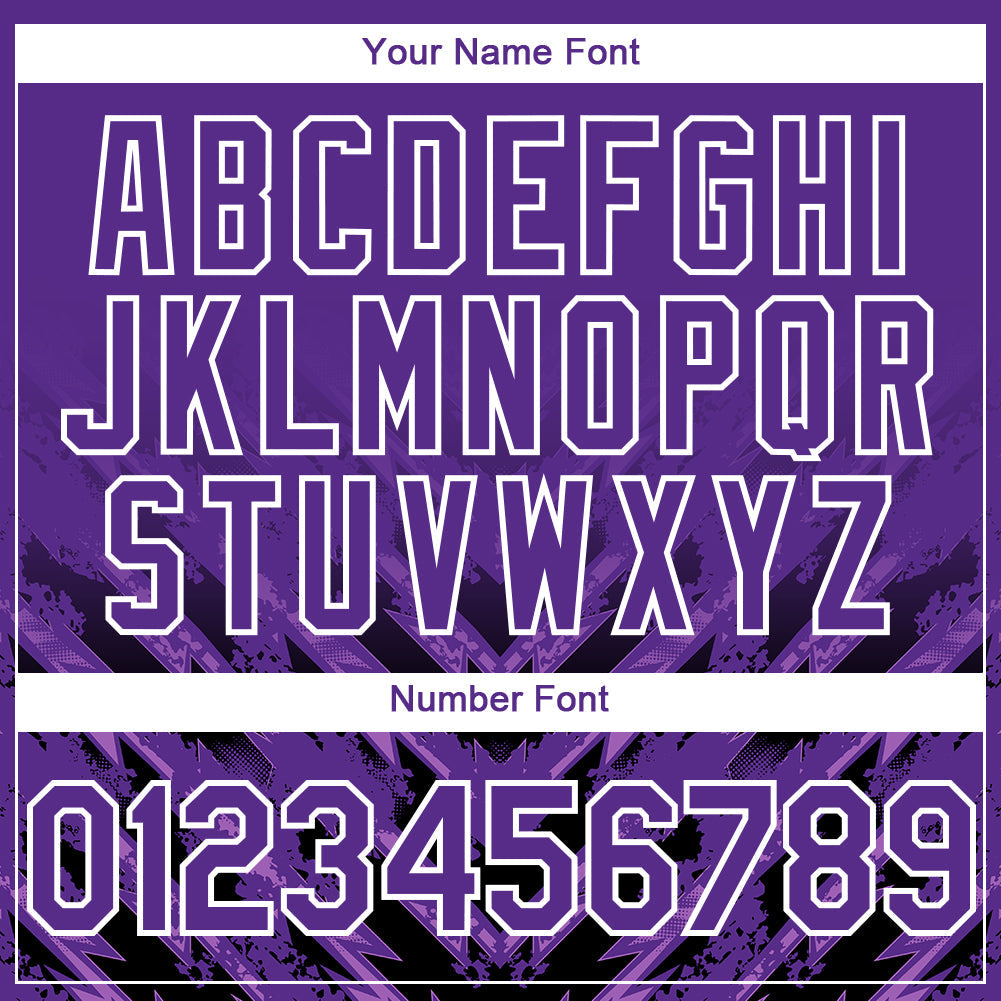 Custom Purple Black-White 3D Pattern Design Abstract Arrow Authentic Baseball Jersey baseball jersey product view 5