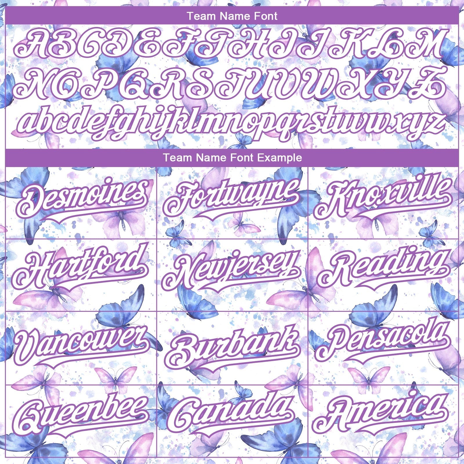 Custom White Medium Purple 3D Pattern Design Animal Butterfly Authentic Baseball Jersey baseball jersey product view 4