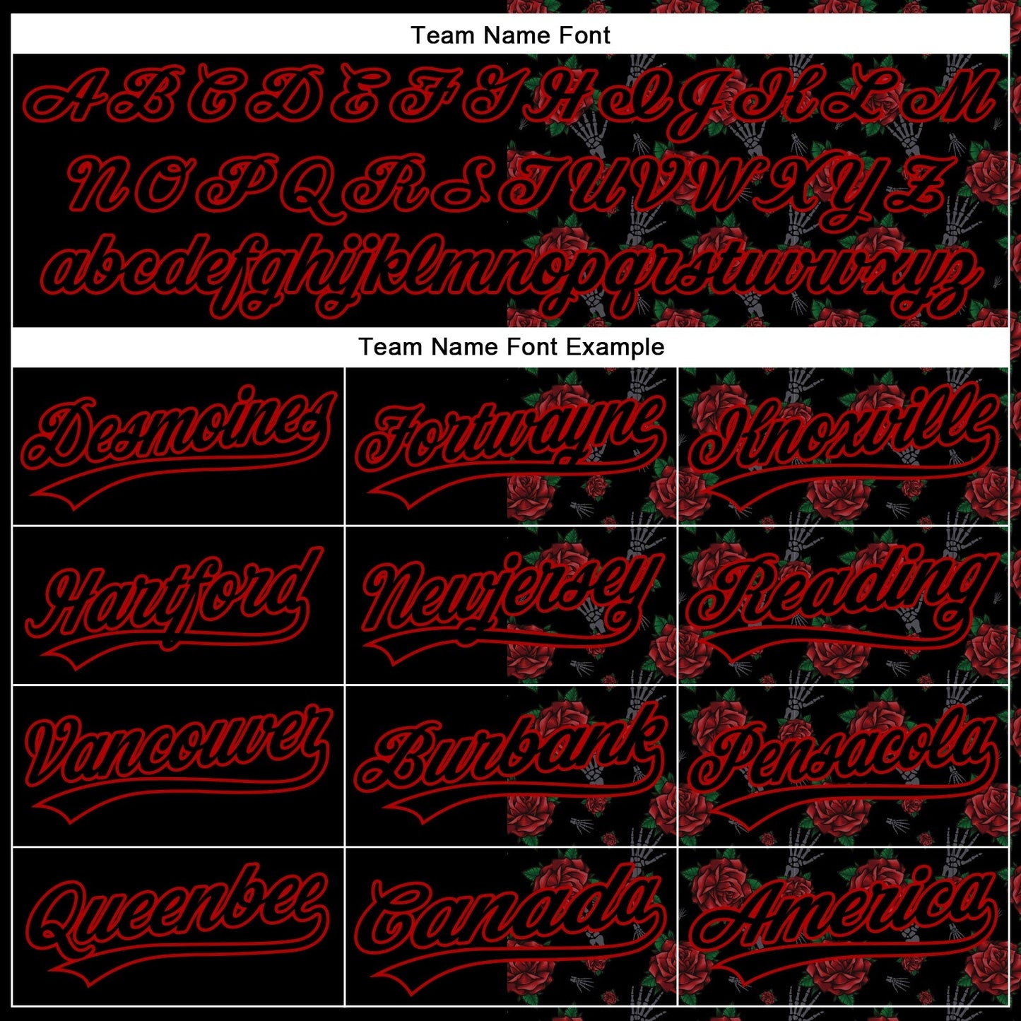 Custom Black Red 3D Pattern Design Gothic Style Rose Authentic Baseball Jersey baseball jersey product view 4