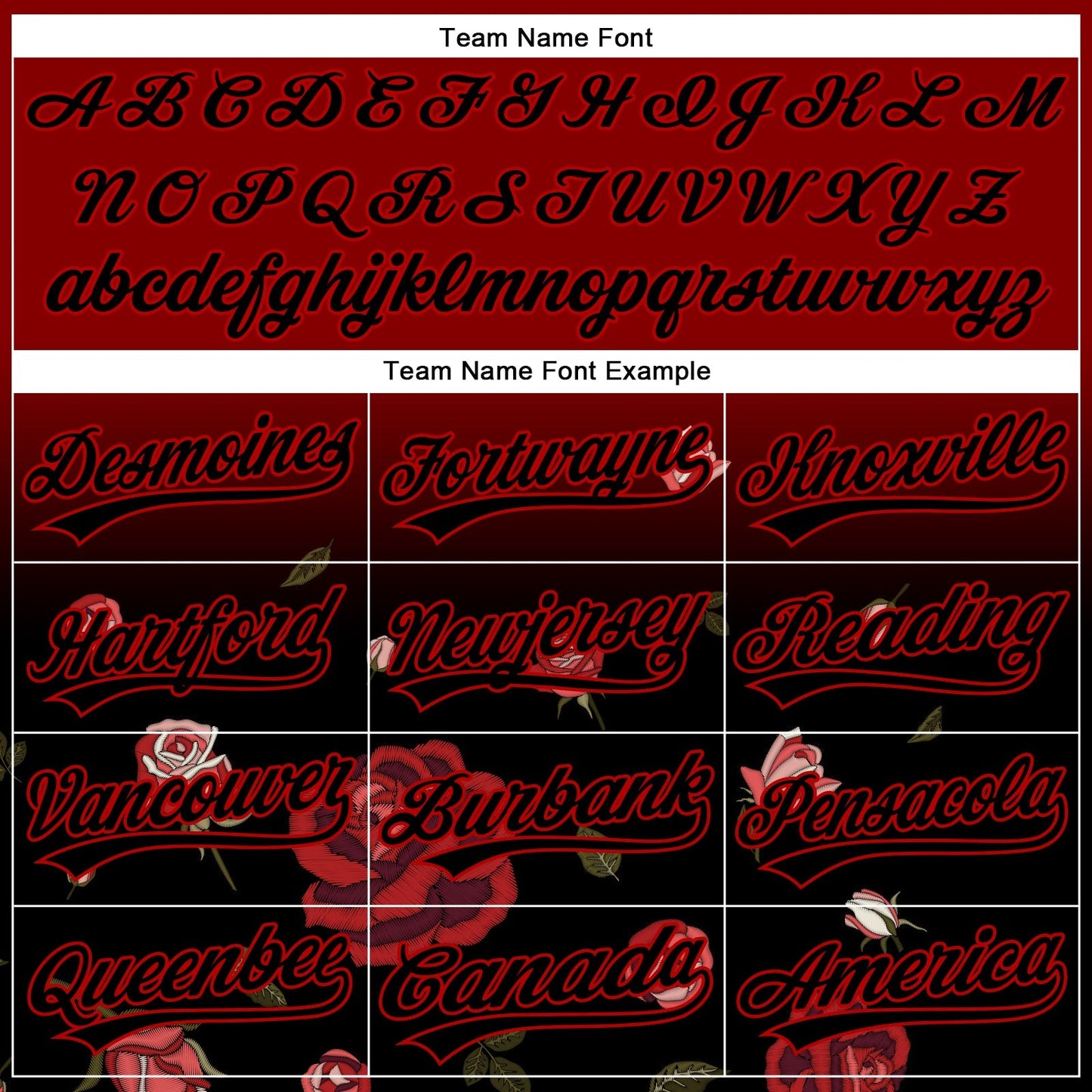 Custom Crimson Black-Red 3D Pattern Design Gothic Style Rose Authentic Baseball Jersey baseball jersey product view 4