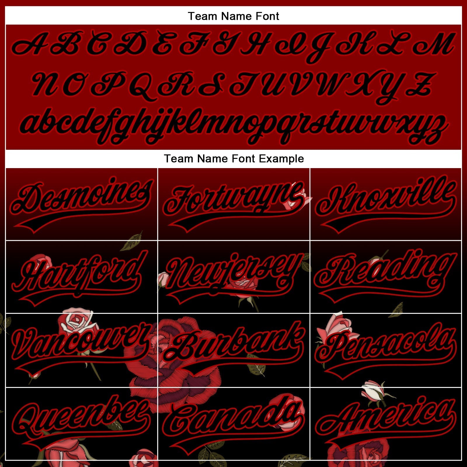 Custom Crimson Black-Red 3D Pattern Design Gothic Style Rose Authentic Baseball Jersey baseball jersey product view 4