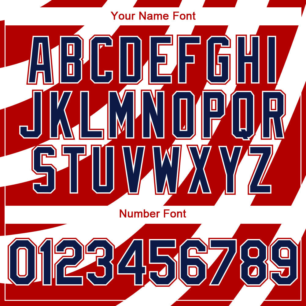 Custom White Navy-Red 3D American Flag Authentic Baseball Jersey baseball jersey product view 5