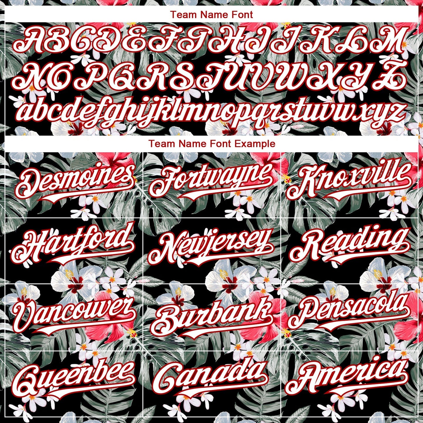 Custom Black White-Red 3D Pattern Design Tropical Hawaii Plant Authentic Baseball Jersey baseball jersey product view 4