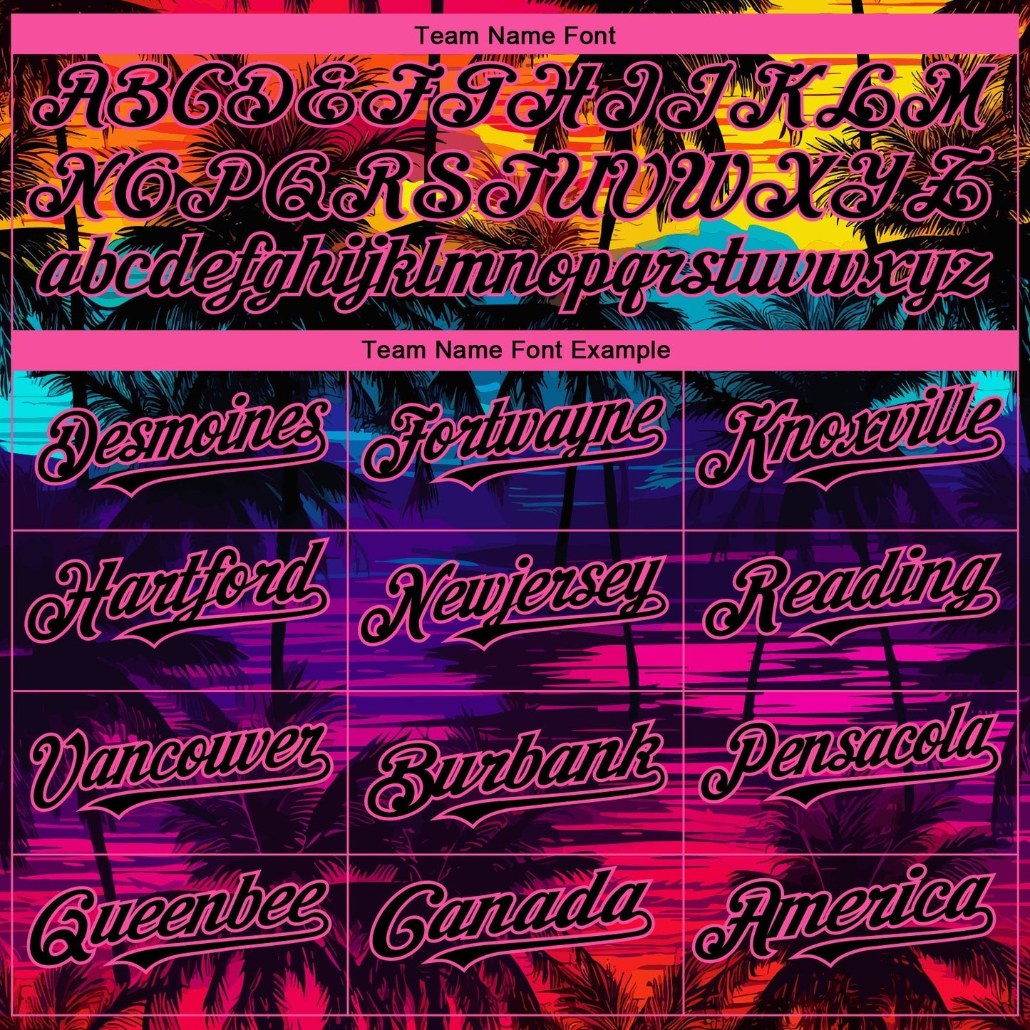 Custom Black Pink 3D Pattern Design Tropical Hawaii Palms Trees Authentic Baseball Jersey baseball jersey product view 4