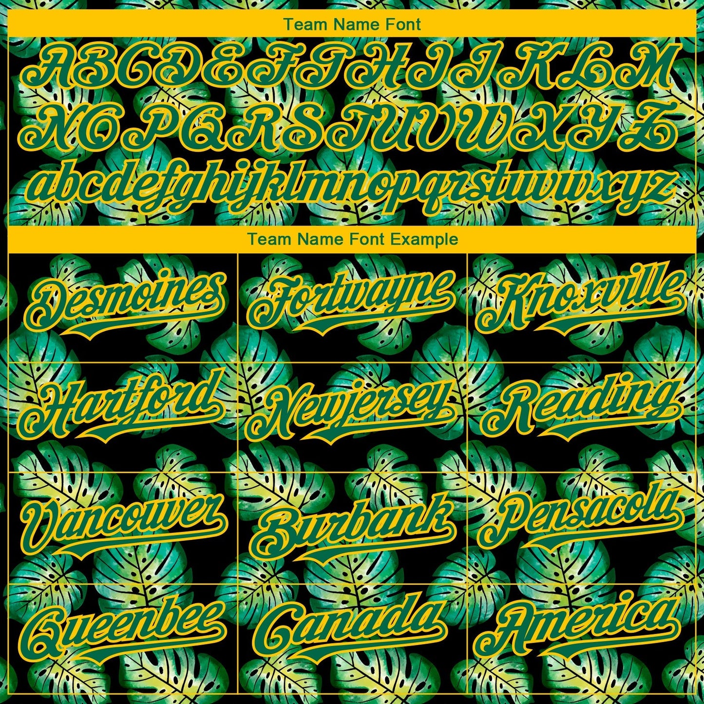 Custom Black Kelly Green-Gold 3D Pattern Design Tropical Monstera Authentic Baseball Jersey baseball jersey product view 4