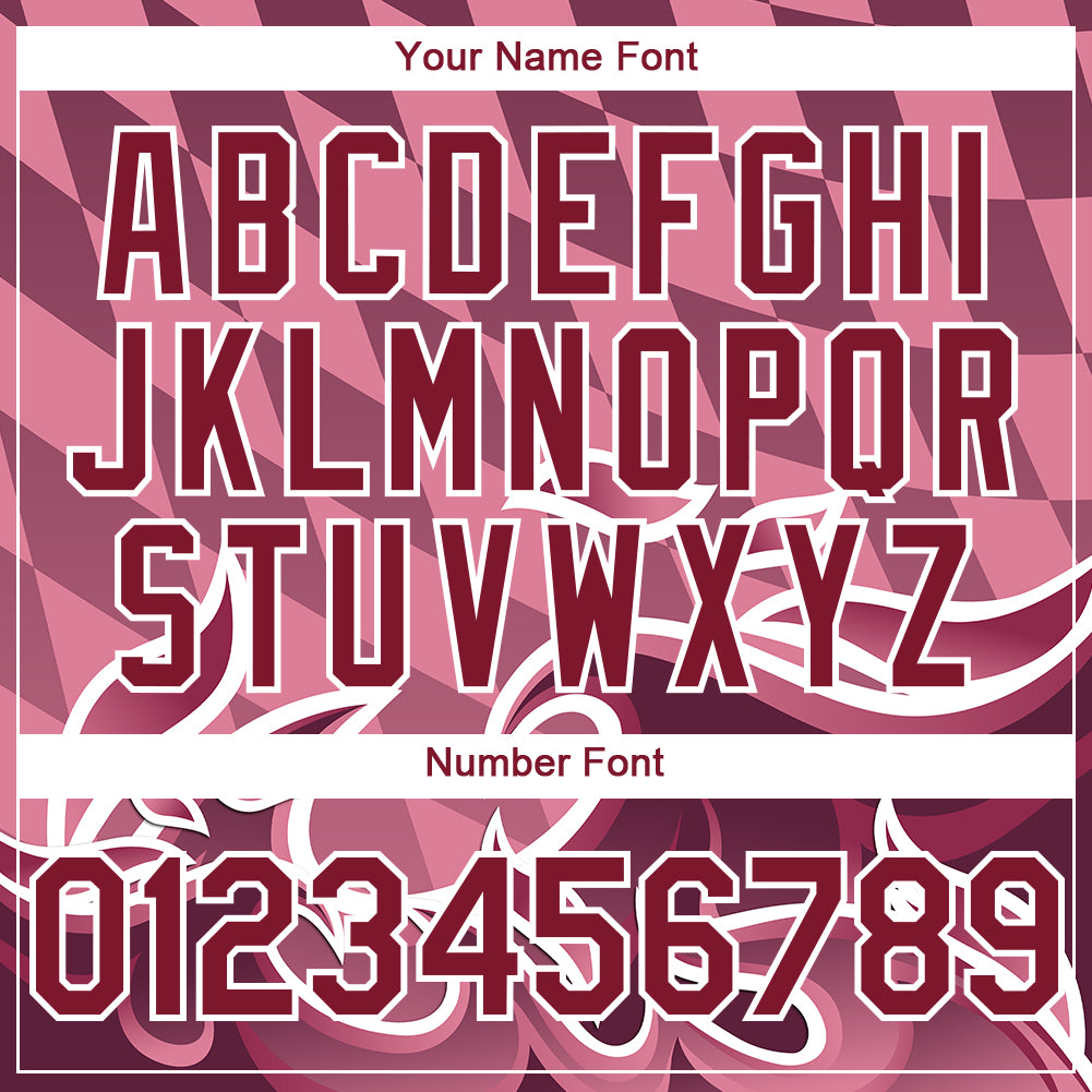 Custom Light Pink Crimson-White 3D Pattern Design Flame Authentic Baseball Jersey baseball jersey product view 5