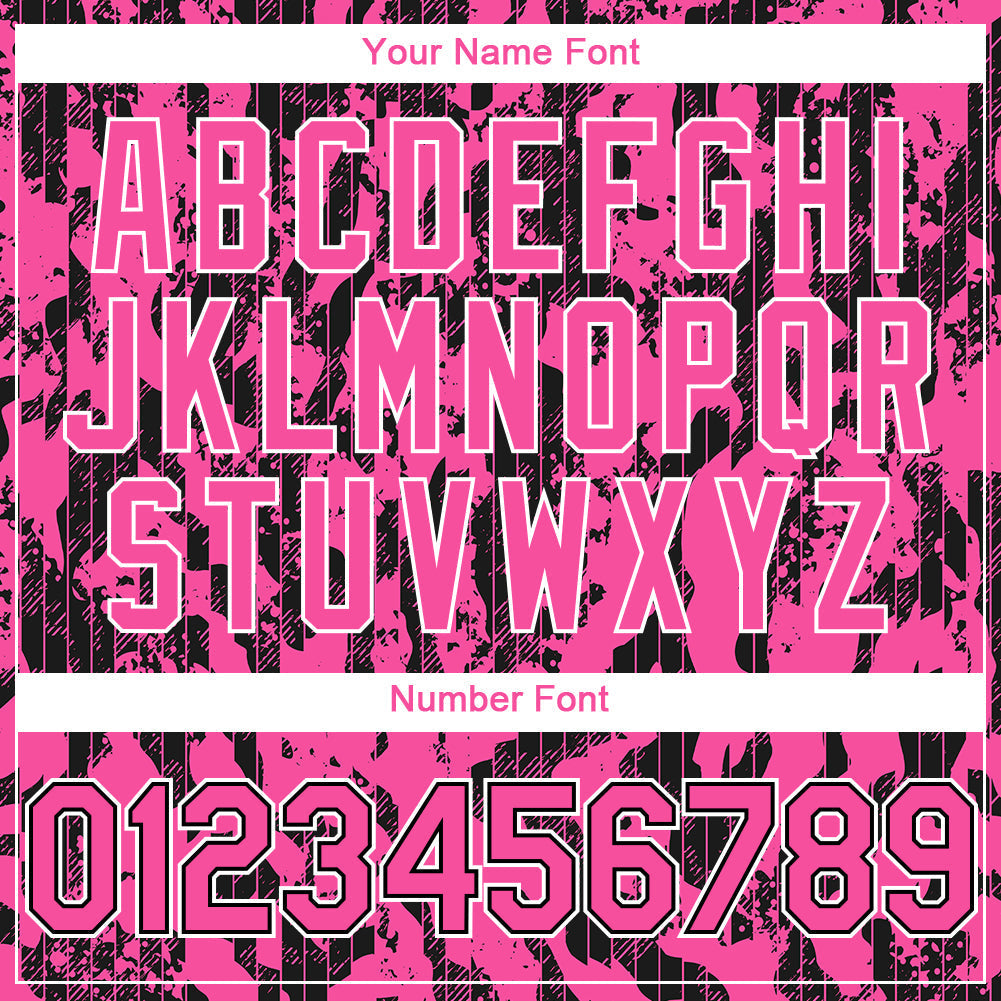 Custom Pink Black-White 3D Pattern Design Abstract Fluid Authentic Baseball Jersey baseball jersey product view 5