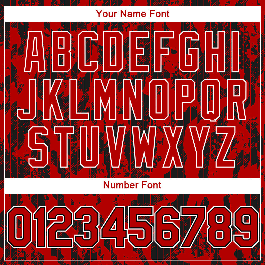Custom Red Black-White 3D Pattern Design Abstract Fluid Authentic Baseball Jersey baseball jersey product view 5