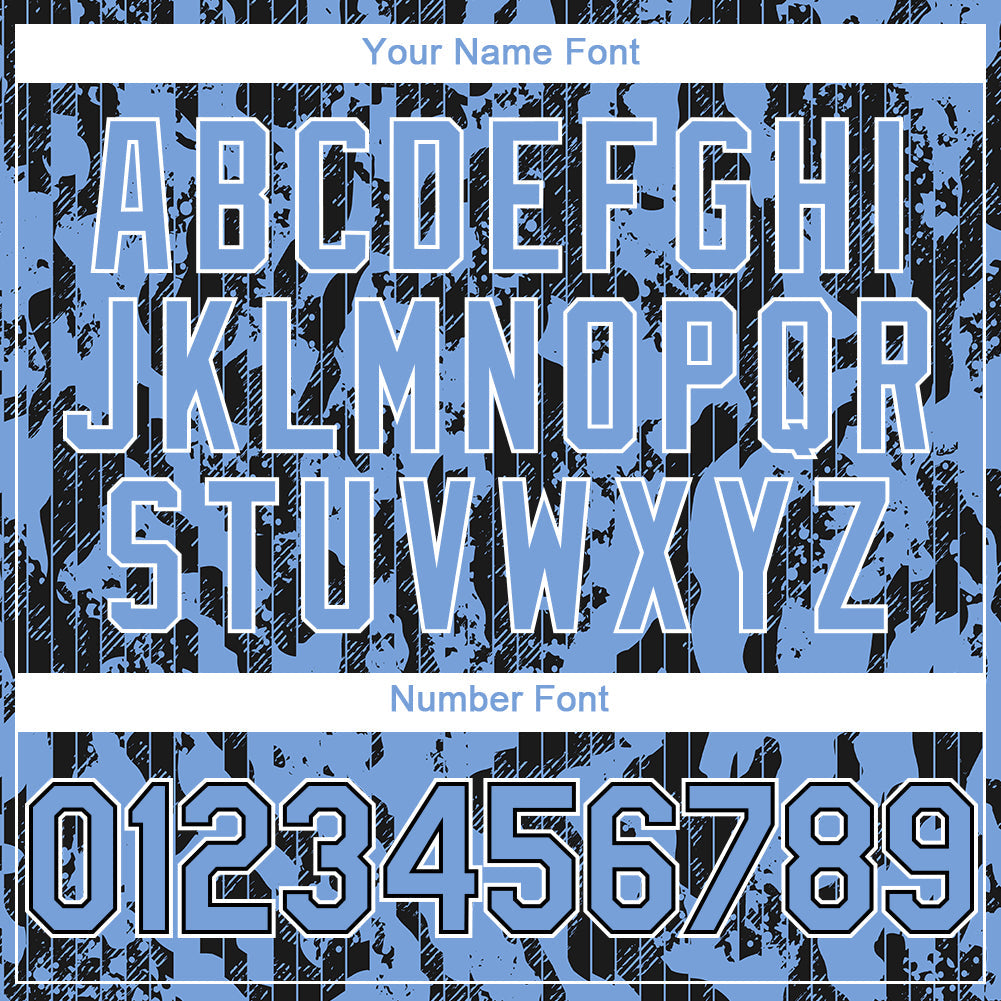 Custom Light Blue Black-White 3D Pattern Design Abstract Fluid Authentic Baseball Jersey baseball jersey product view 5