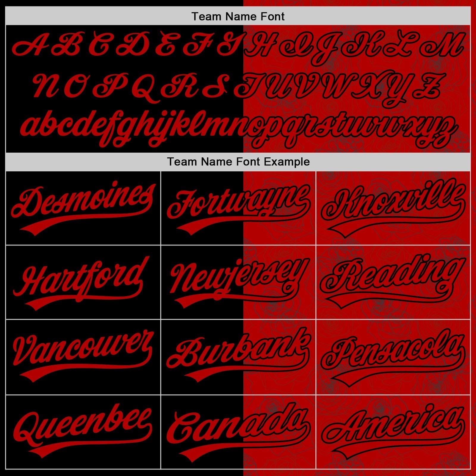 Custom Red Black 3D Pattern Design Gothic Style Rose Authentic Baseball Jersey baseball jersey product view 4