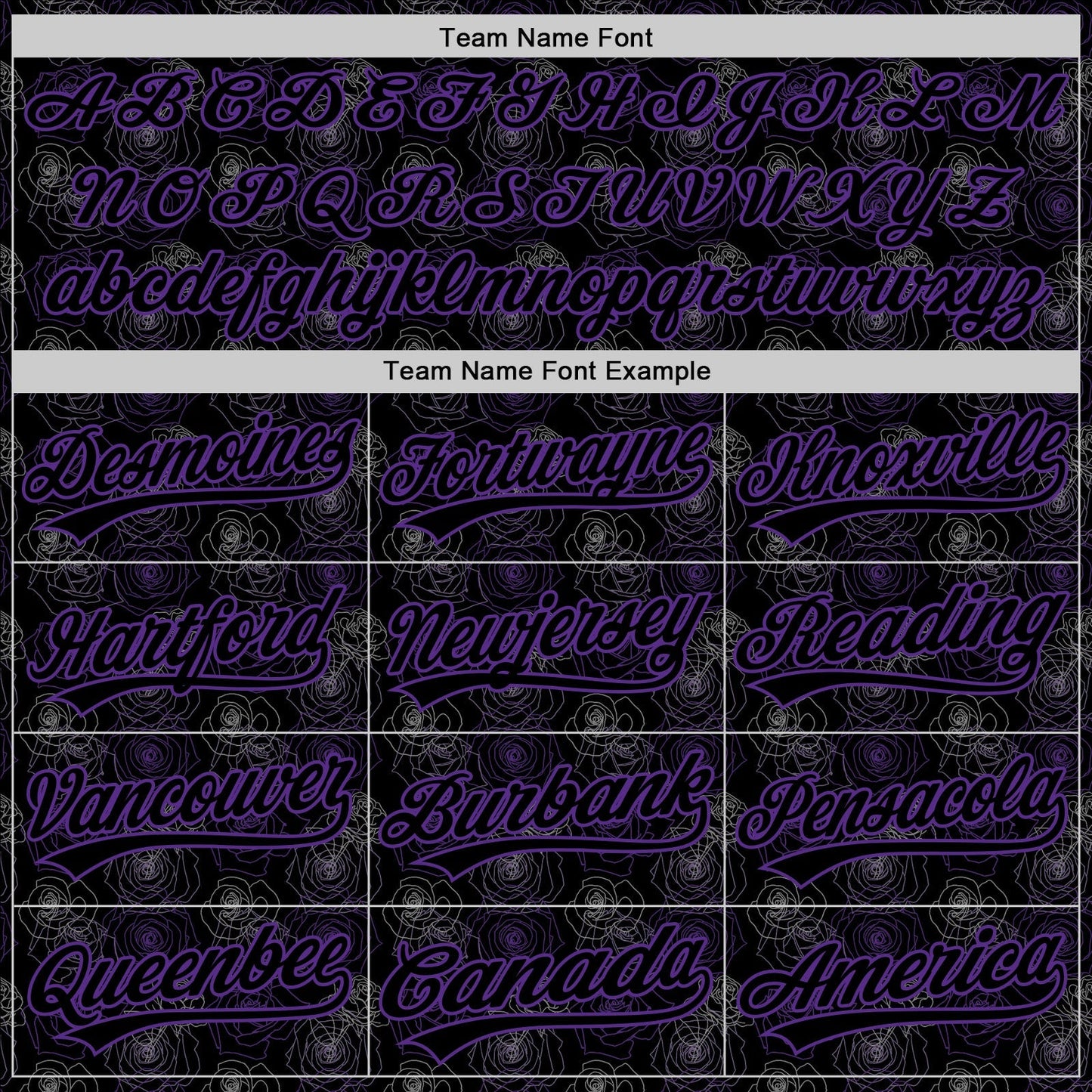 Custom Black Purple 3D Pattern Design Gothic Style Rose Authentic Baseball Jersey baseball jersey product view 4