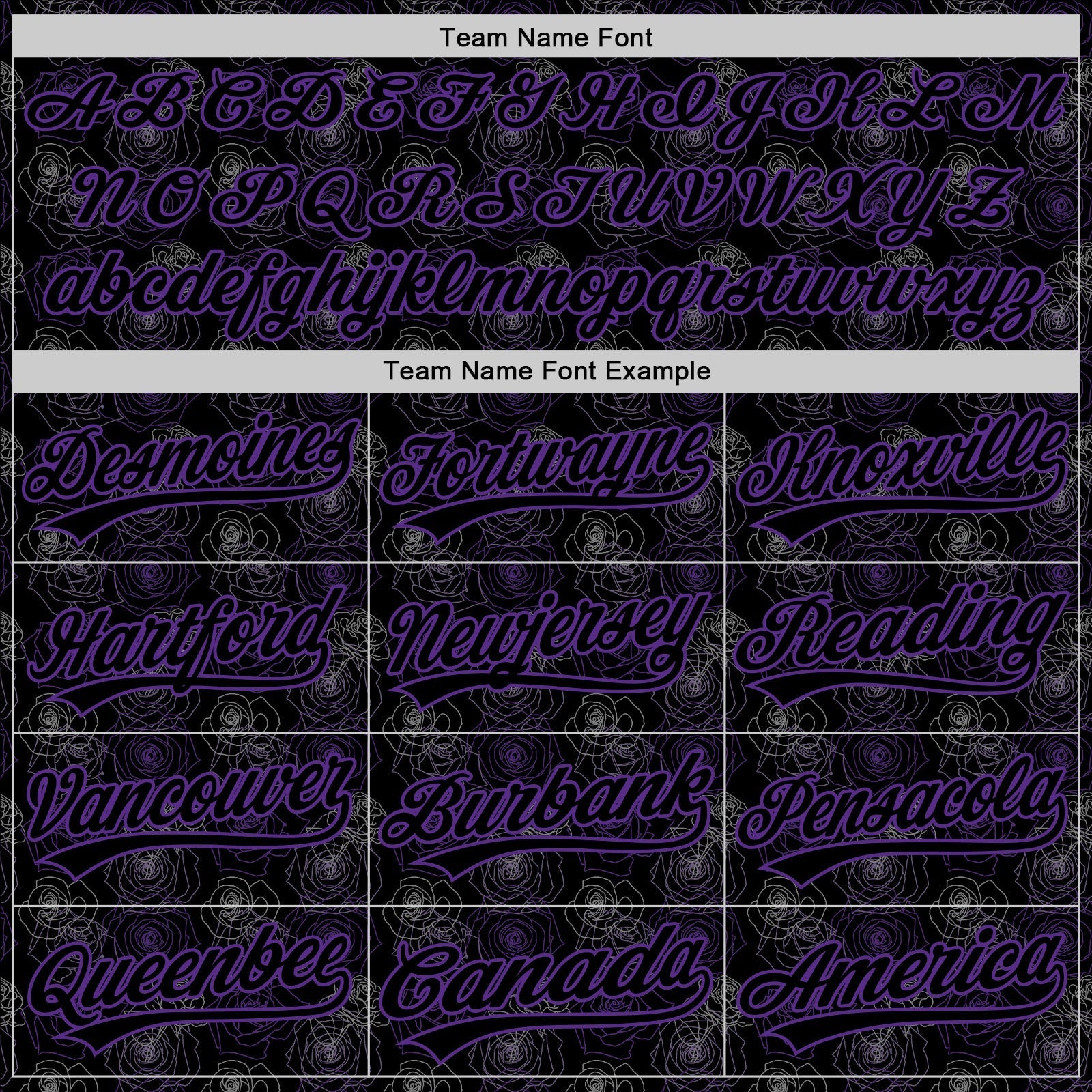 Custom Black Purple 3D Pattern Design Gothic Style Rose Authentic Baseball Jersey baseball jersey product view 4