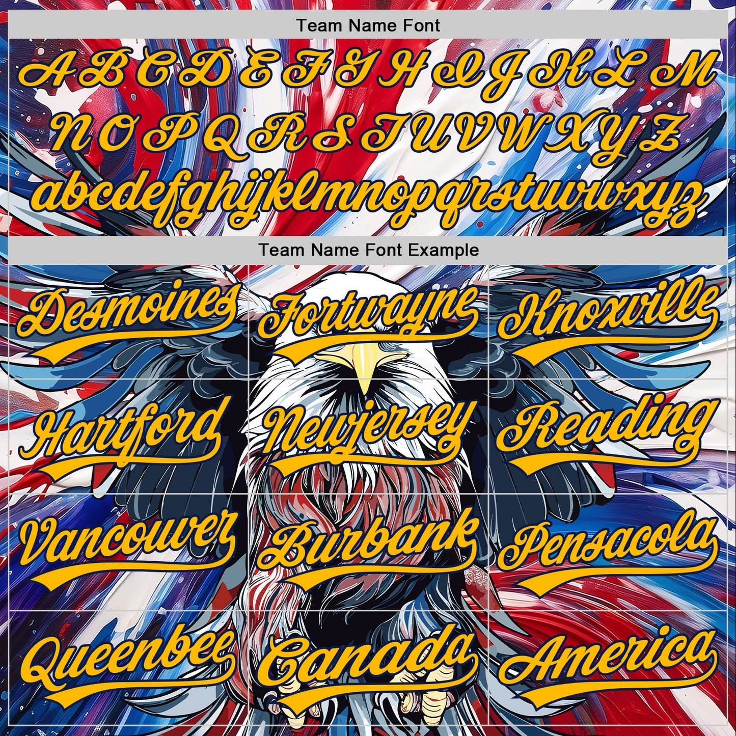 Custom Red Gold-Navy 3D American Flag Eagle And Star Authentic Baseball Jersey baseball jersey product view 4