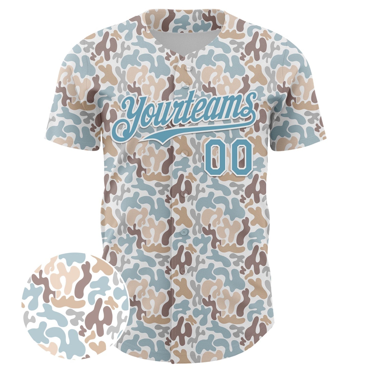 Custom White Shadow Blue 3D Pattern Design Abstract Spots Authentic Baseball Jersey baseball jersey product view 2