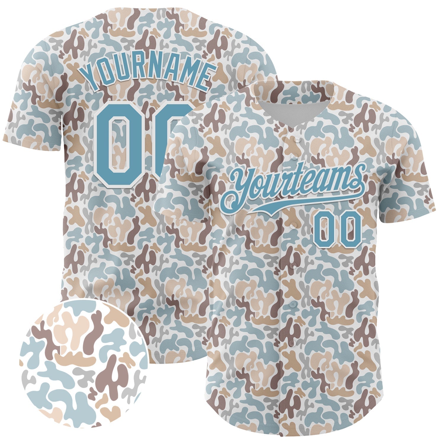 Custom White Shadow Blue 3D Pattern Design Abstract Spots Authentic Baseball Jersey baseball jersey product view 1