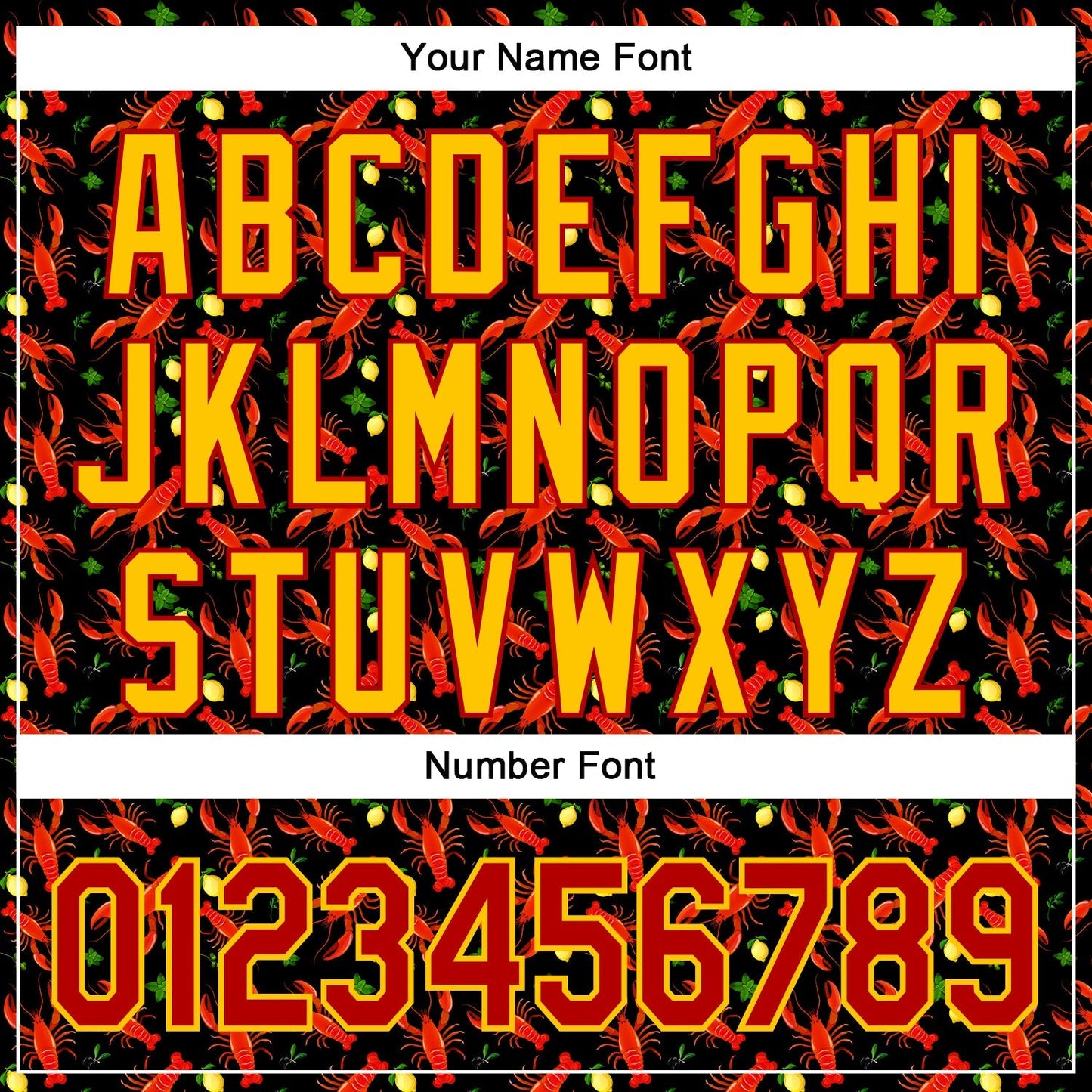 Custom Black Red-Yellow 3D Pattern Design Animal Lobster Fruit Lemon Authentic Baseball Jersey baseball jersey product view 5