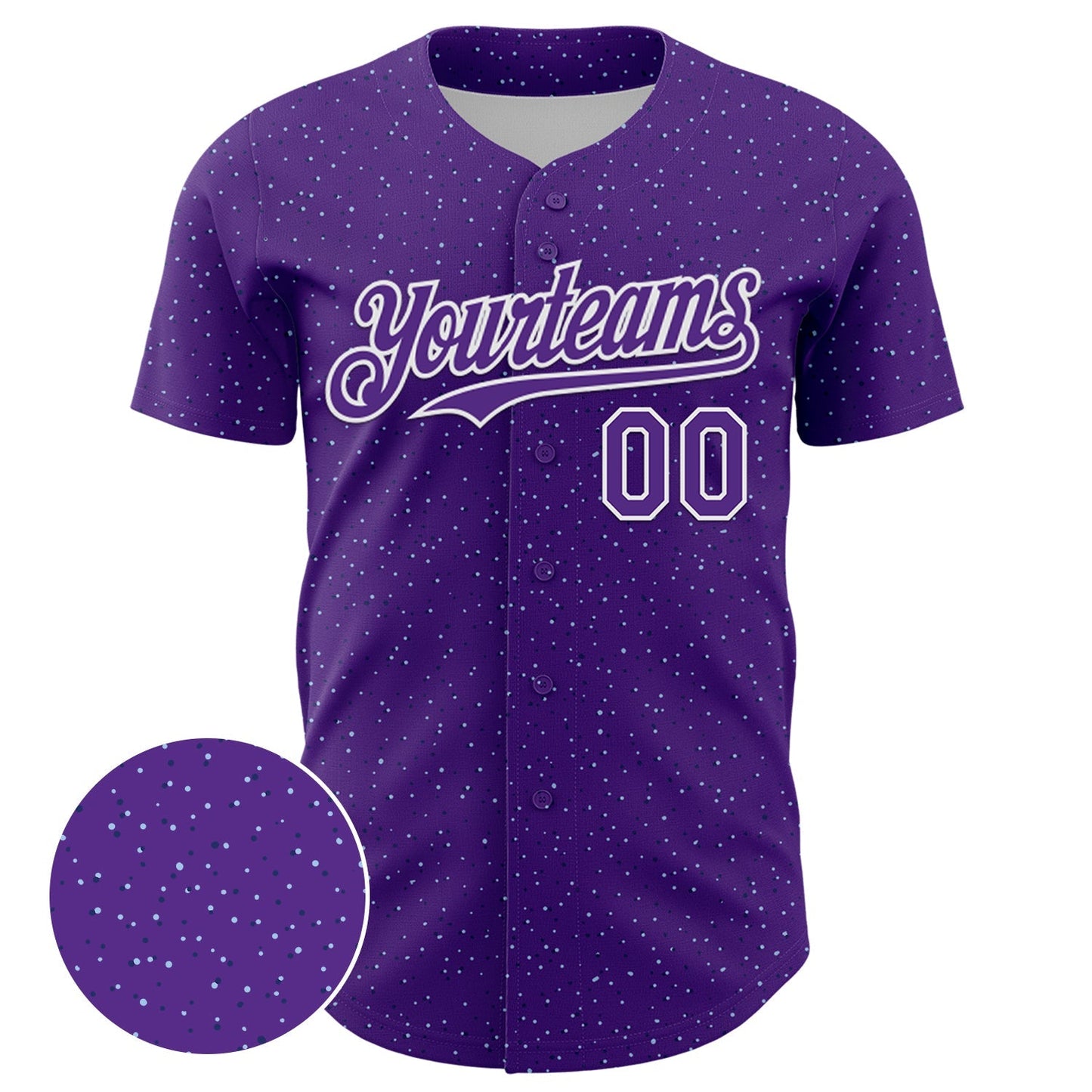 Custom Purple White 3D Pattern Design Dots Authentic Baseball Jersey baseball jersey product view 2
