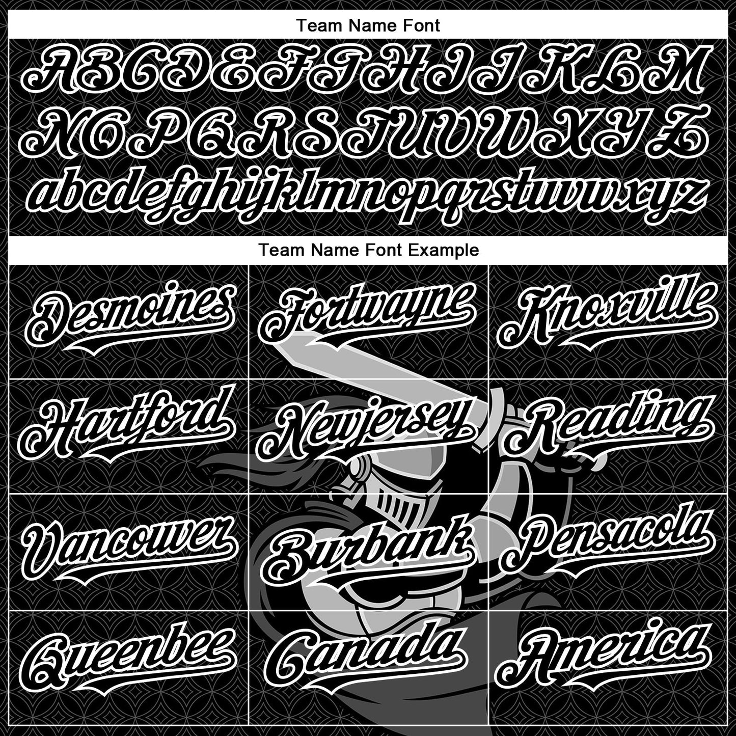 Custom Black White 3D Pattern Design Knight Hero Art Authentic Baseball Jersey baseball jersey product view 4