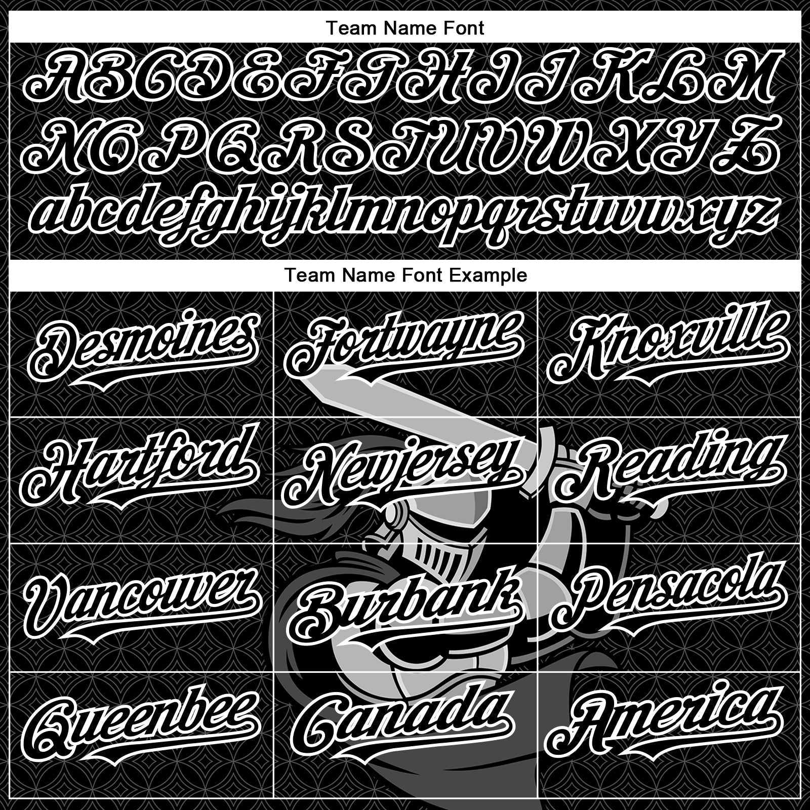 Custom Black White 3D Pattern Design Knight Hero Art Authentic Baseball Jersey baseball jersey product view 4