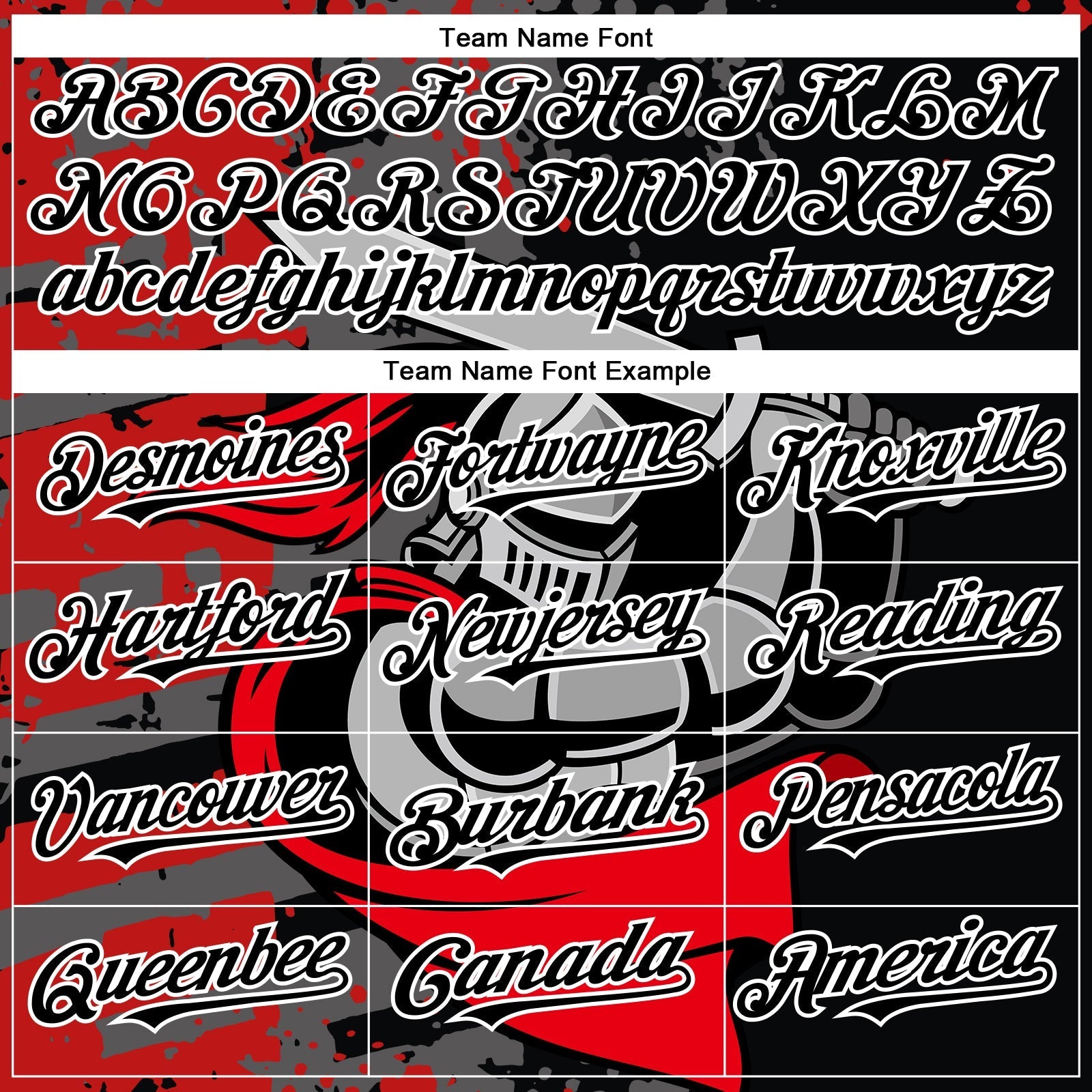 Custom Black Red-White 3D Pattern Design Knight Hero Art Authentic Baseball Jersey baseball jersey product view 4