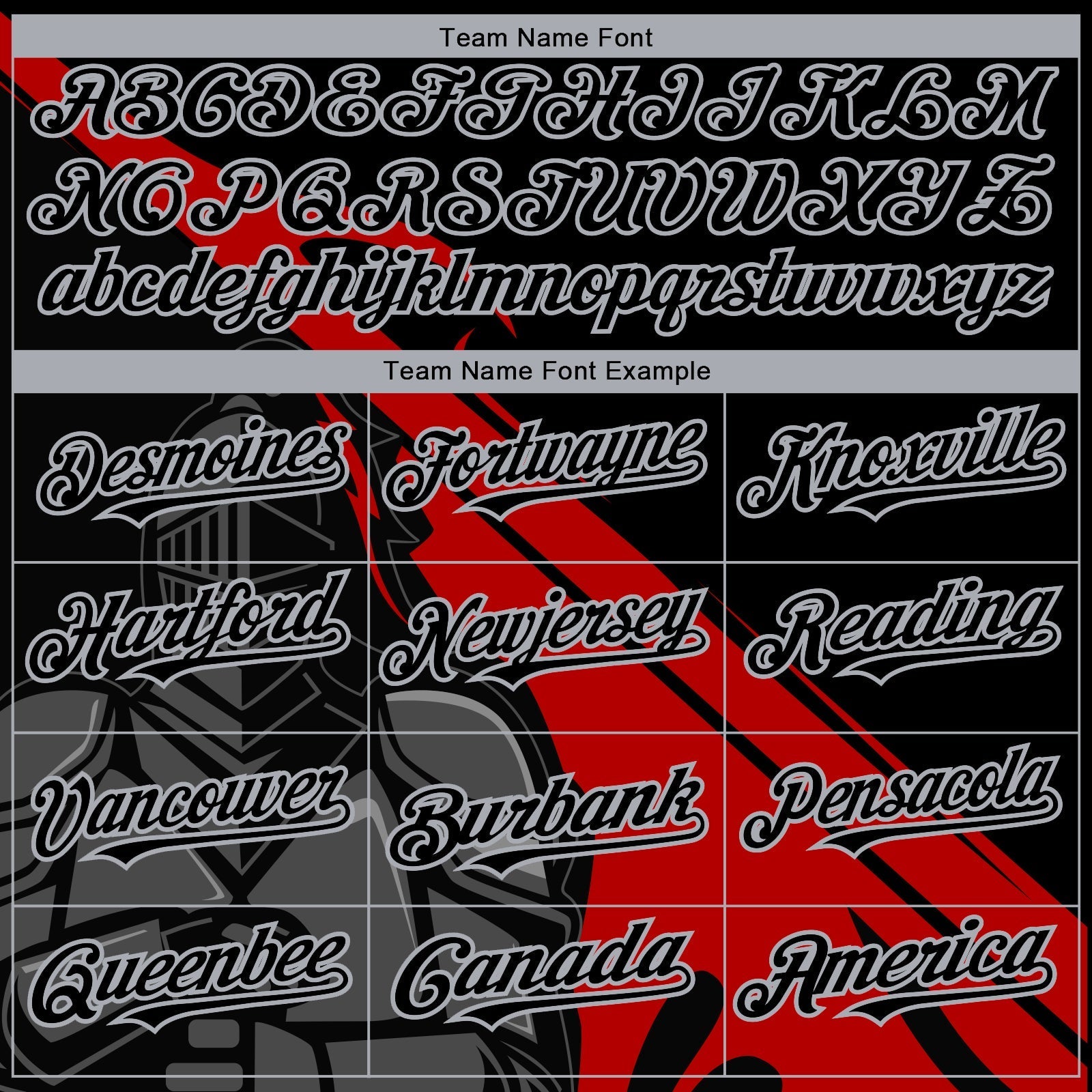 Custom Black Red-Gray 3D Pattern Design Knight Hero Art Authentic Baseball Jersey baseball jersey product view 4