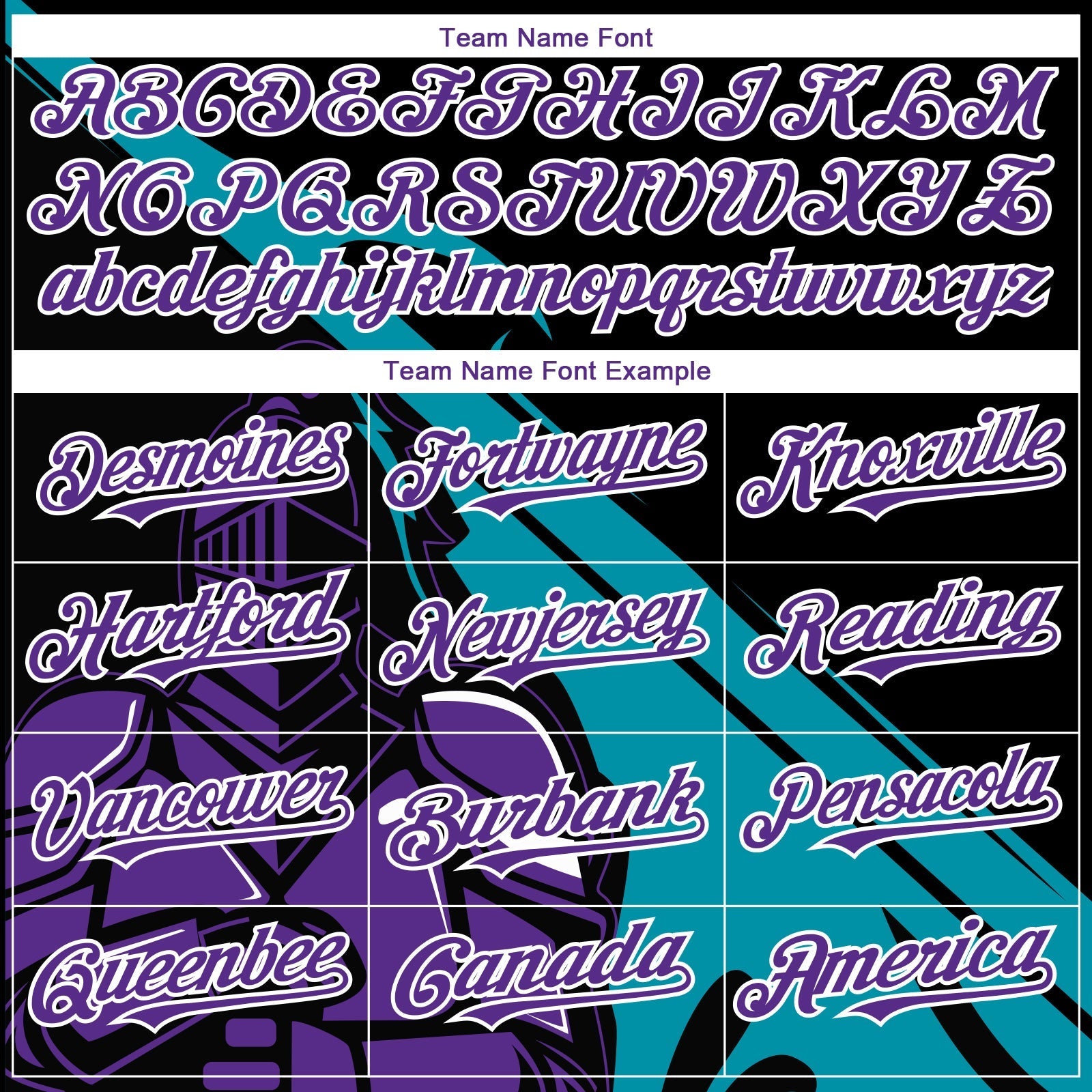 Custom Black Purple-Teal 3D Pattern Design Knight Hero Art Authentic Baseball Jersey baseball jersey product view 4