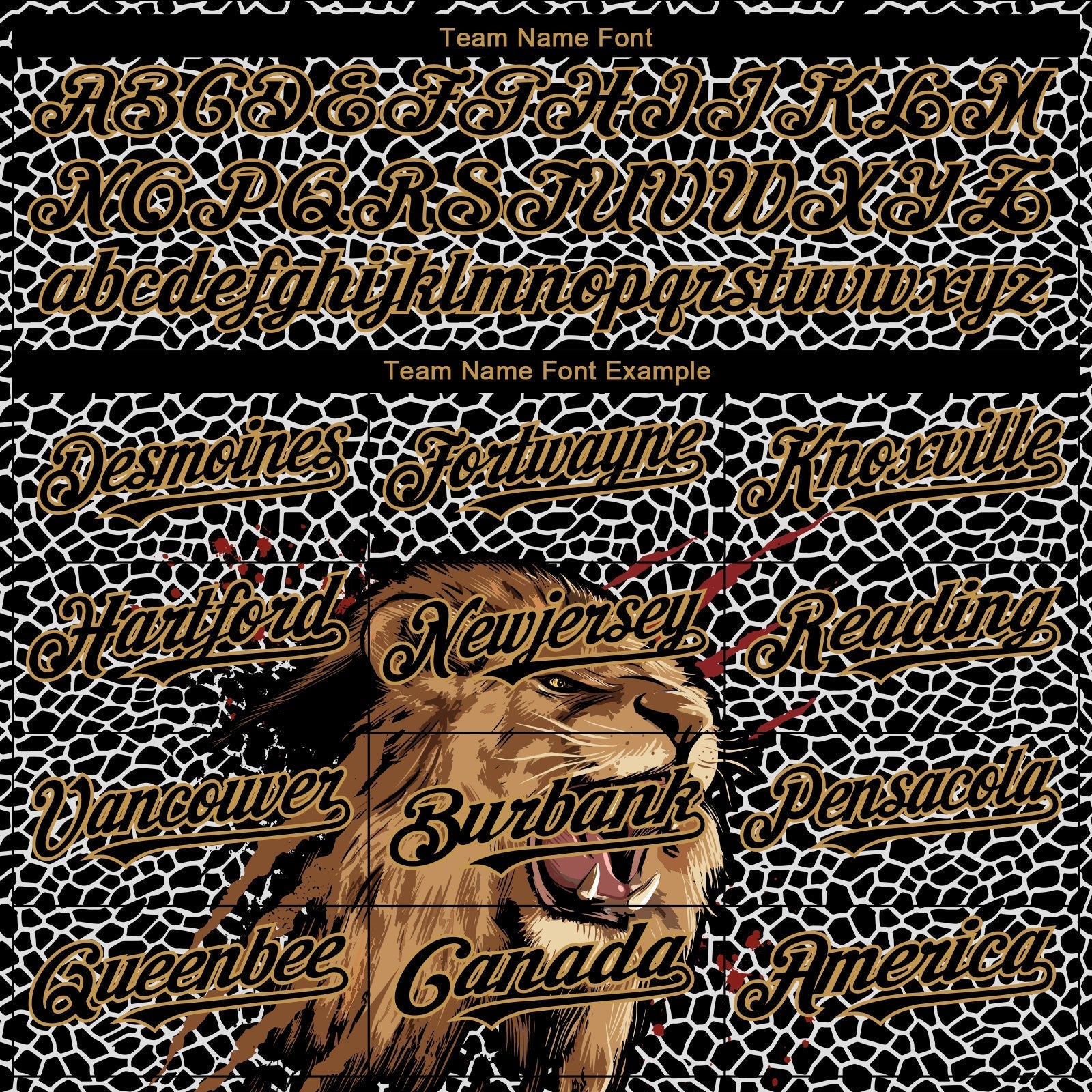 Custom Black Old Gold 3D Pattern Design Animal Lion Authentic Baseball Jersey baseball jersey product view 4