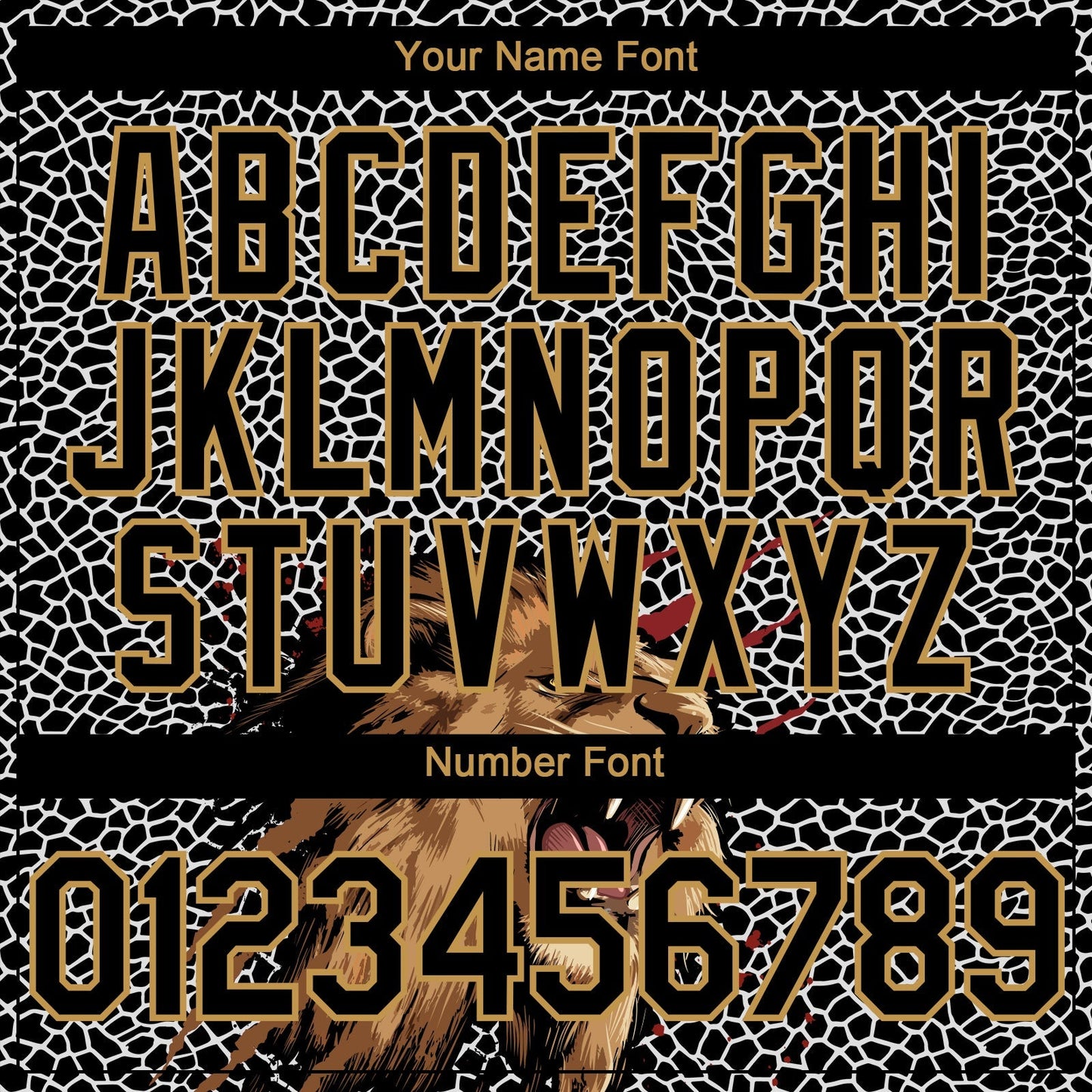 Custom Black Old Gold 3D Pattern Design Animal Lion Authentic Baseball Jersey baseball jersey product view 5