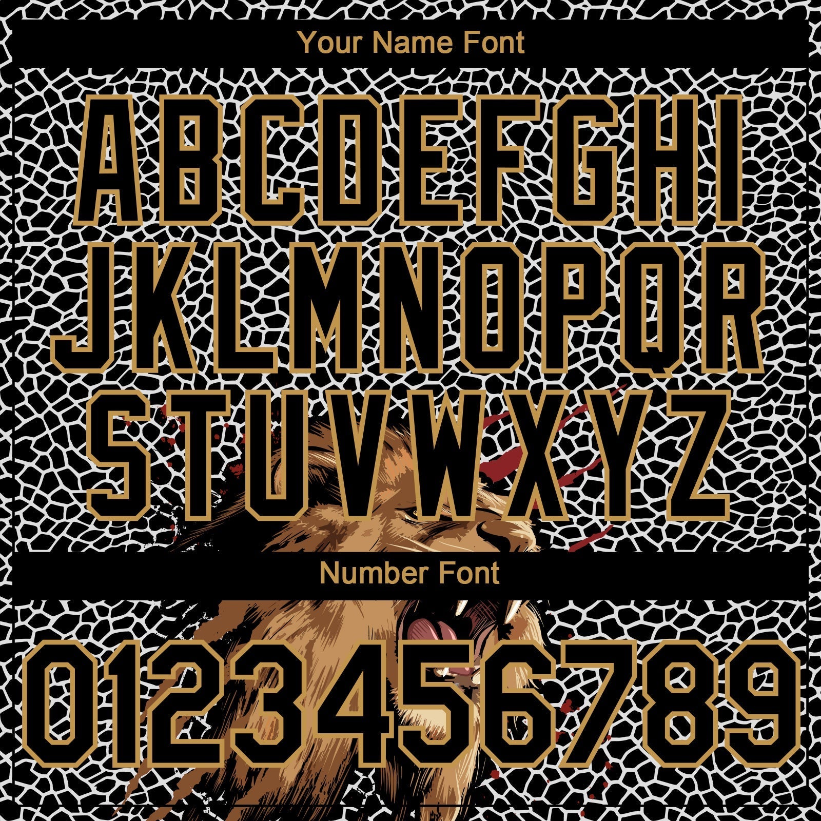 Custom Black Old Gold 3D Pattern Design Animal Lion Authentic Baseball Jersey baseball jersey product view 5