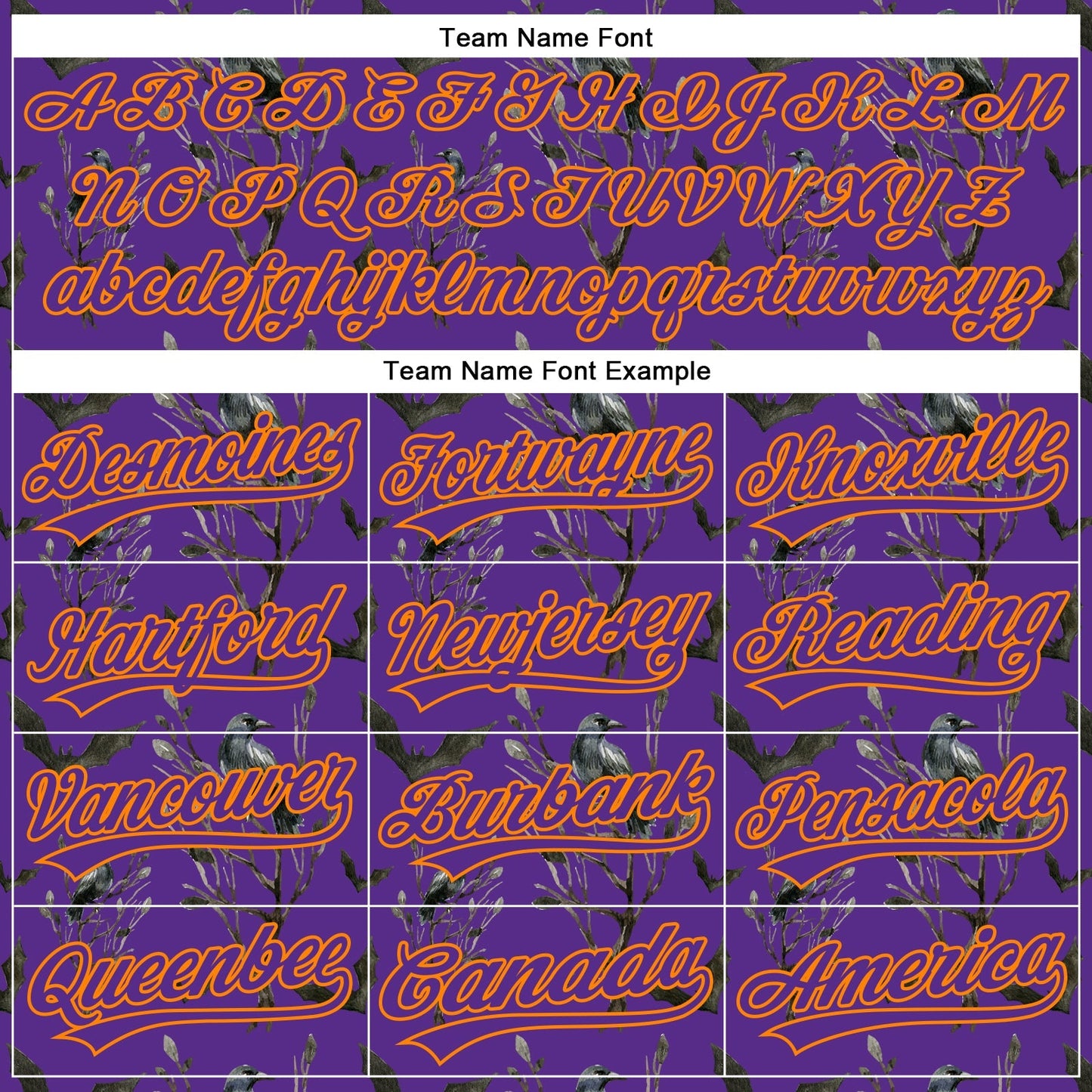 Custom Purple Bay Orange 3D Pattern Halloween Authentic Baseball Jersey baseball jersey product view 4