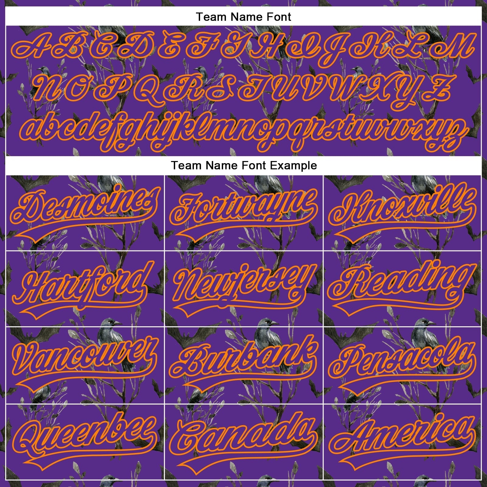 Custom Purple Bay Orange 3D Pattern Halloween Authentic Baseball Jersey baseball jersey product view 4