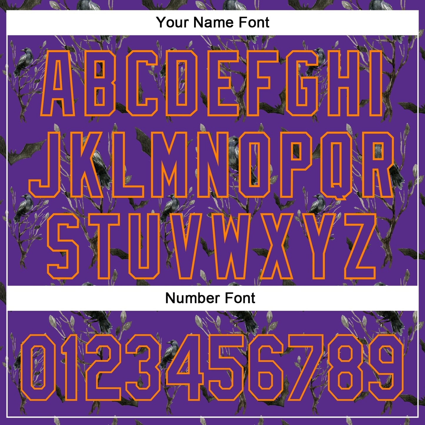 Custom Purple Bay Orange 3D Pattern Halloween Authentic Baseball Jersey baseball jersey product view 5