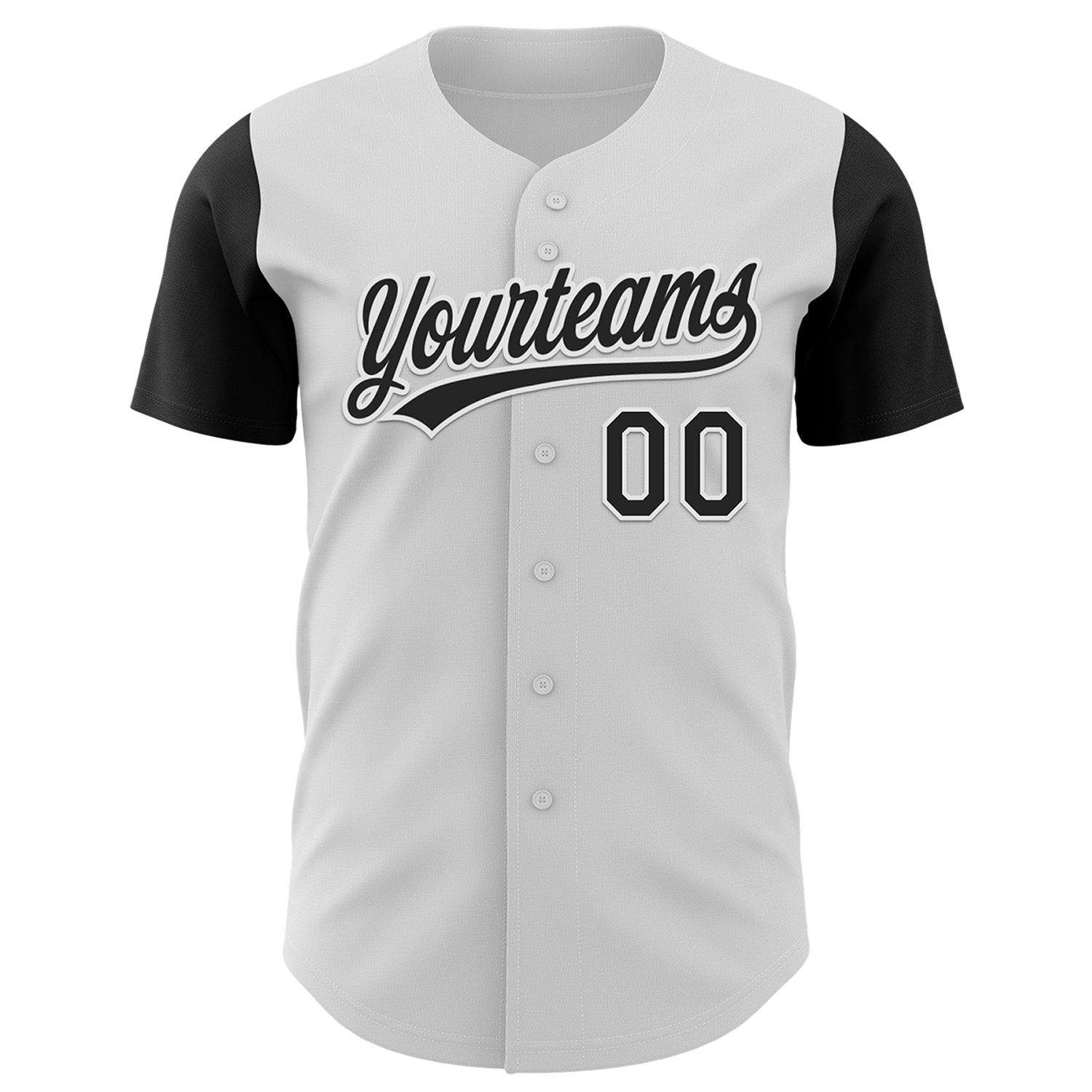Custom White Black 3D Pattern Halloween Skull Authentic Baseball Jersey baseball jersey product view 2