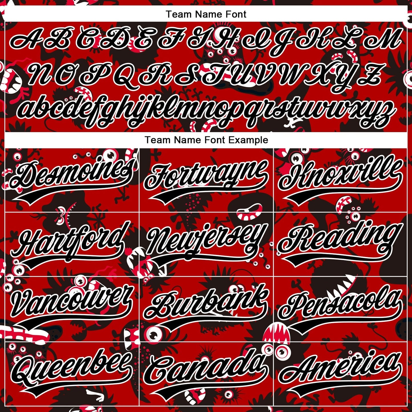 Custom Red Black-White 3D Pattern Halloween Authentic Baseball Jersey baseball jersey product view 4